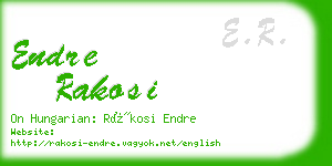 endre rakosi business card